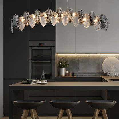 Romantic Creative Feathers Glass Three Step Dimming Modern Chandelier-Lighom
