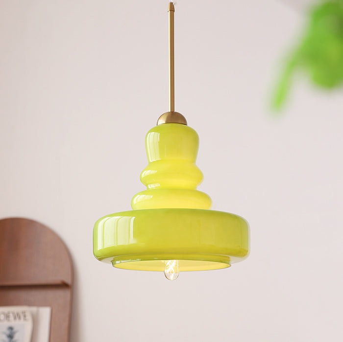 Colorful gourd iron pendant lighting for living room — White / 110V-120V (US/CA)