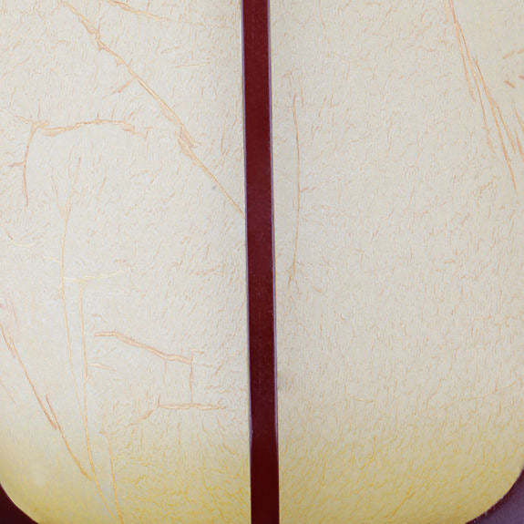 Modern Chinese Faux Sheepskin Wooden Lantern Pendant