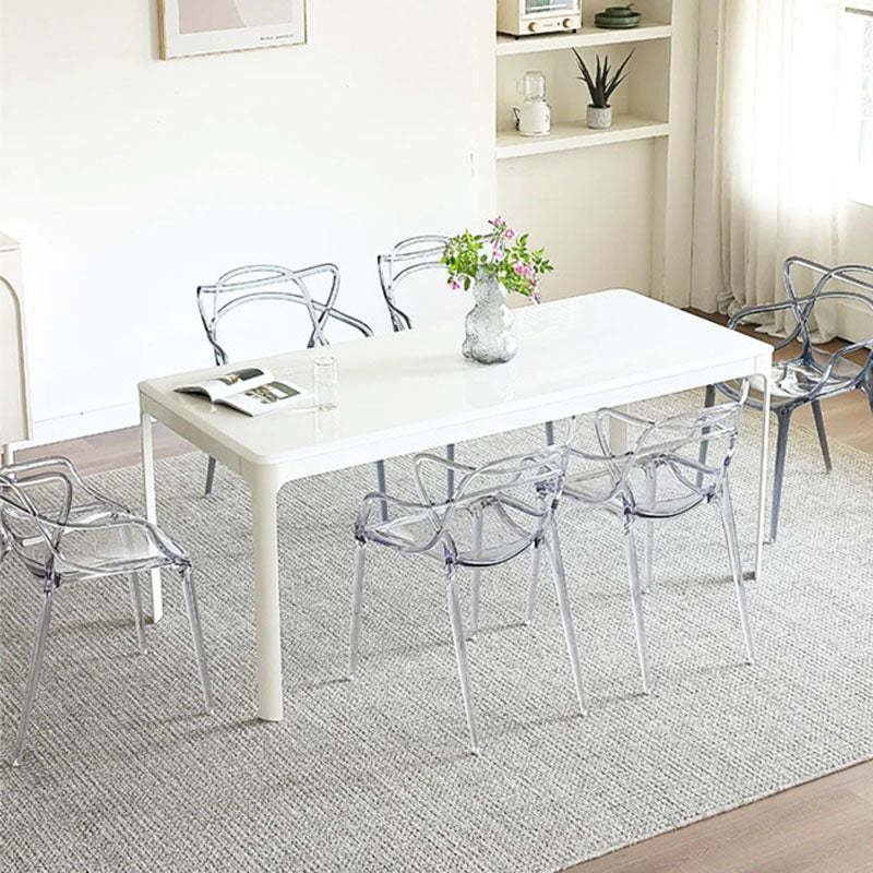 Contemporary Curved Plastic Acrylic Dining Chair — Brown