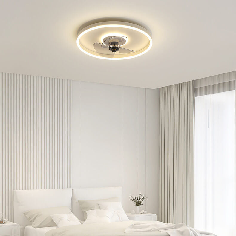 Nordic Minimalist Round LED Flush Mount Fan Light