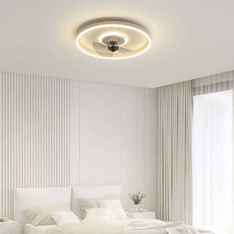 Nordic Minimalist Round LED Flush Mount Fan Light