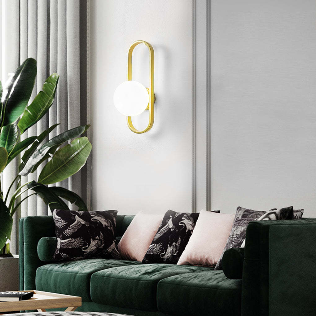Creative Glass Shade Elliptical Iron Modern Wall Lights Fixture Wall Lamp-Lighom
