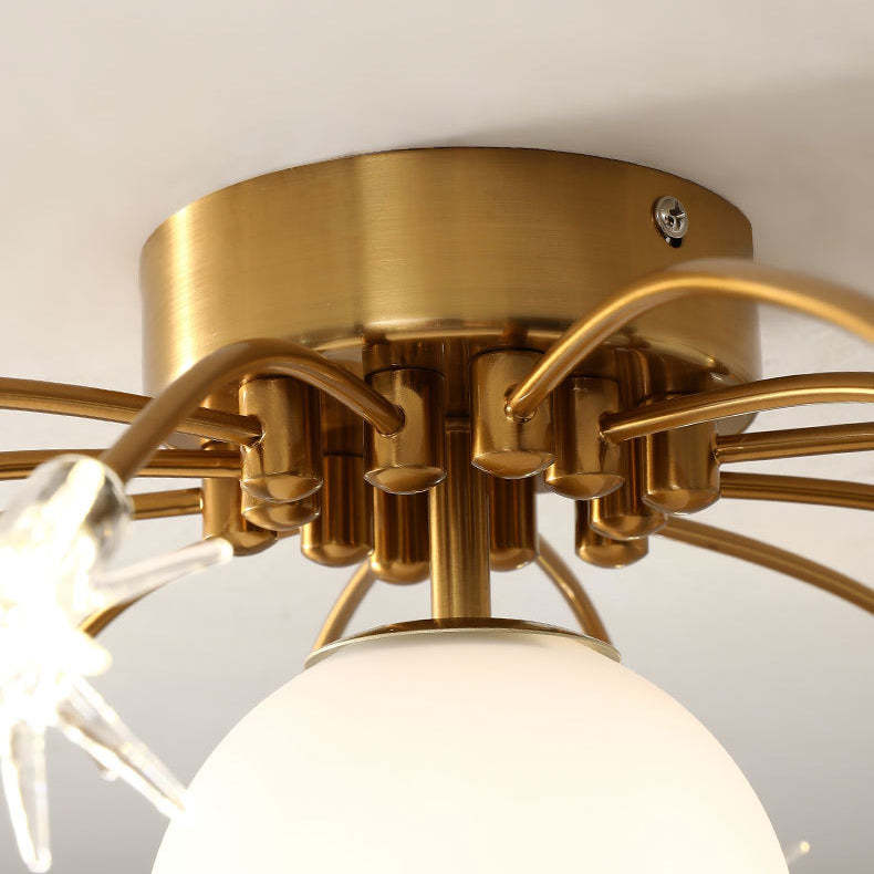 Contemporary Iron Starry Sky Moon Ceiling Light