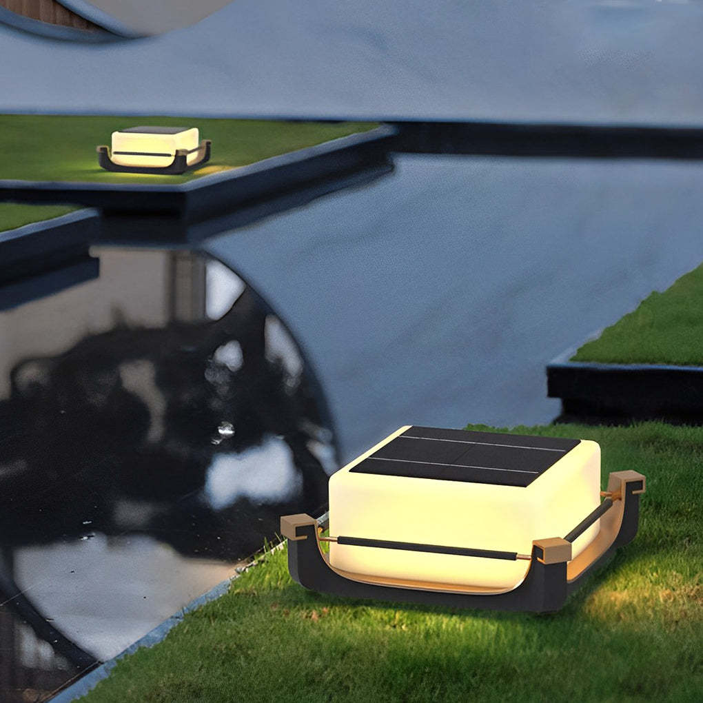 Modern Solar LED Deck Fence Post Light — Hardwired