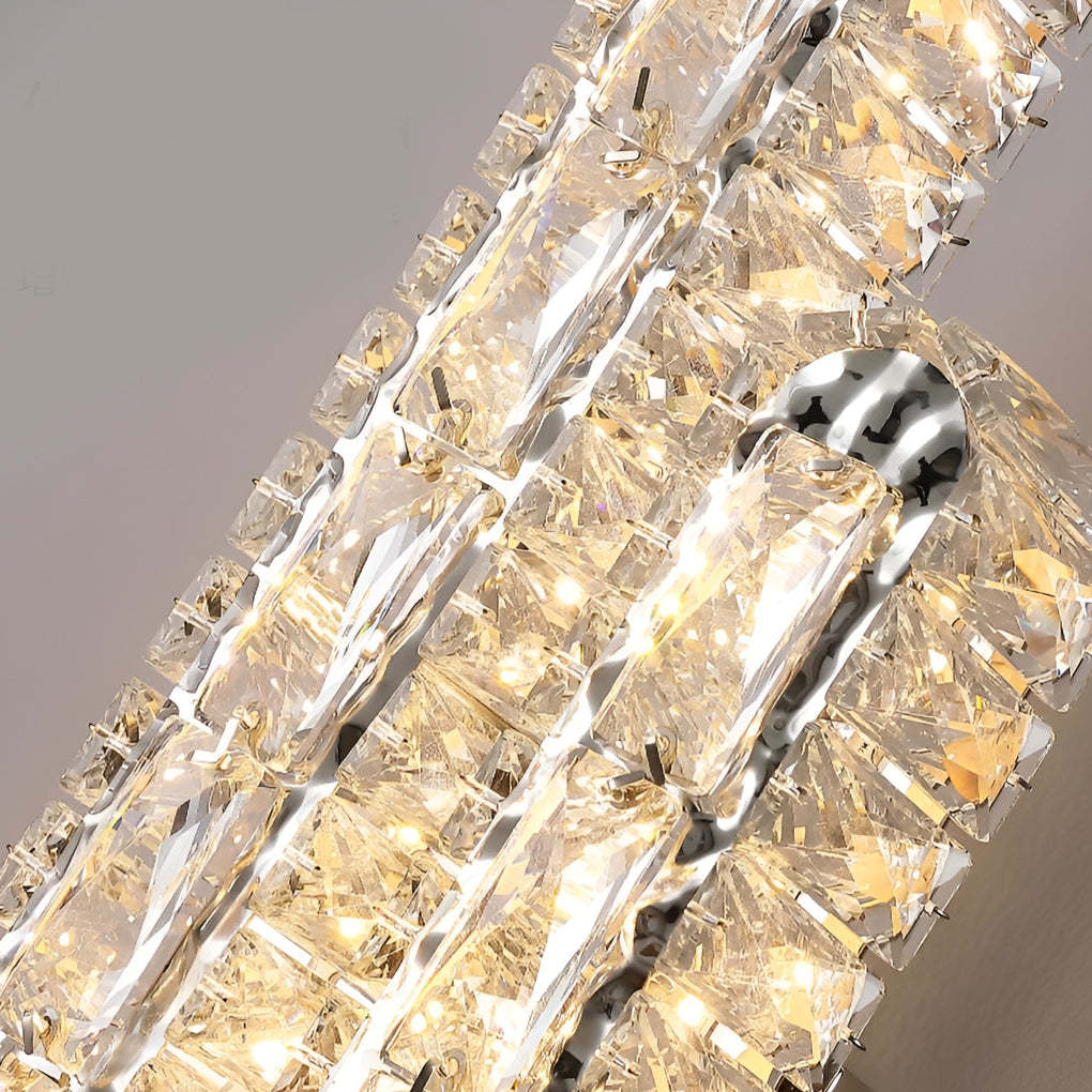 Double Strip Three Step Dimming Light LED Crystal Modern Wall Lamp Wall Sconce Lighting-Lighom