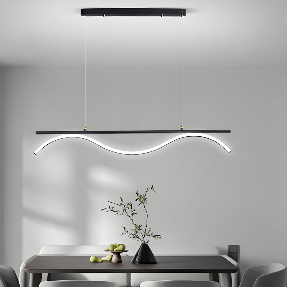 White synthetic island linear pendant lighting - modern — Warm White (3000K)