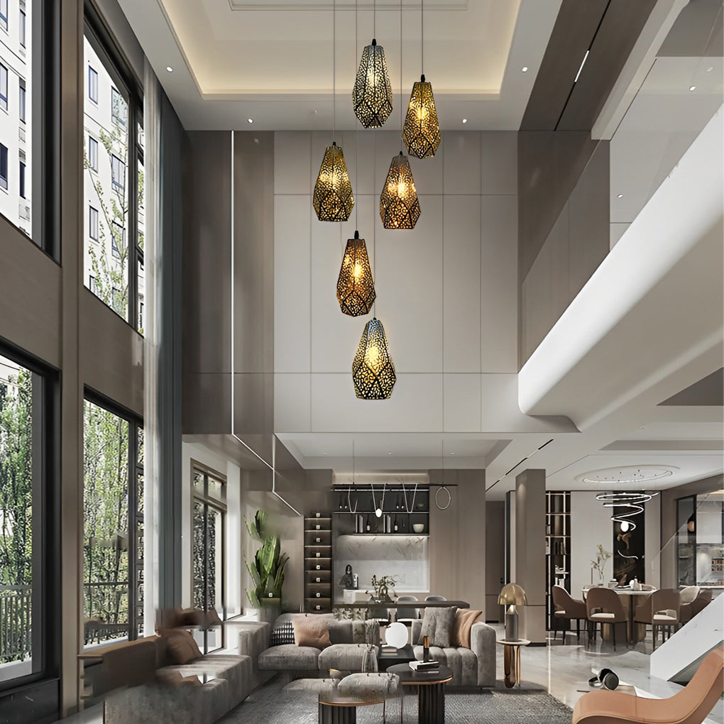 Hollow Stainless Steel Gourd Postmodern Chandelier