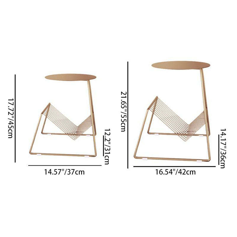 Scandinavian Round Iron Coffee Table — Gold
