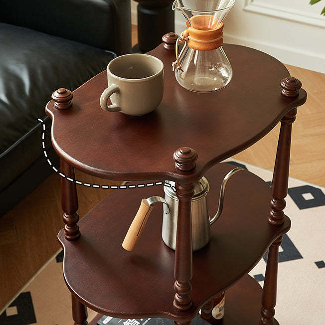 Vintage Wood End Table on Wheels