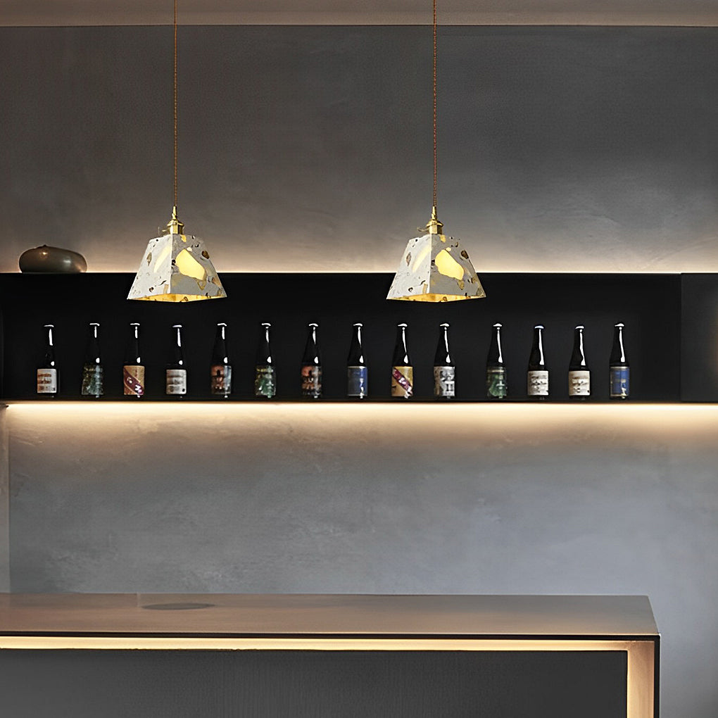 Retro Terrazzo Concrete Nordic LED Chandelier
