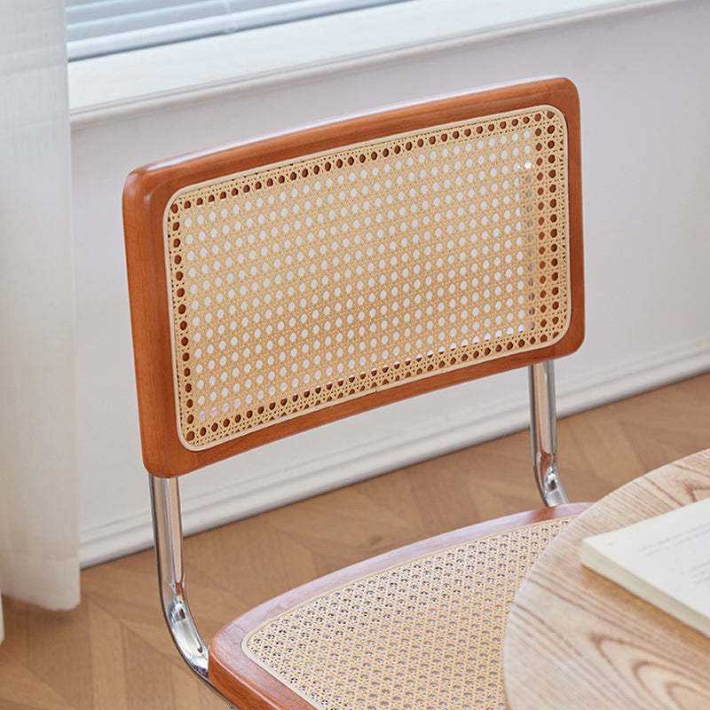 Scandinavian Curved Rattan Iron Dining Chair