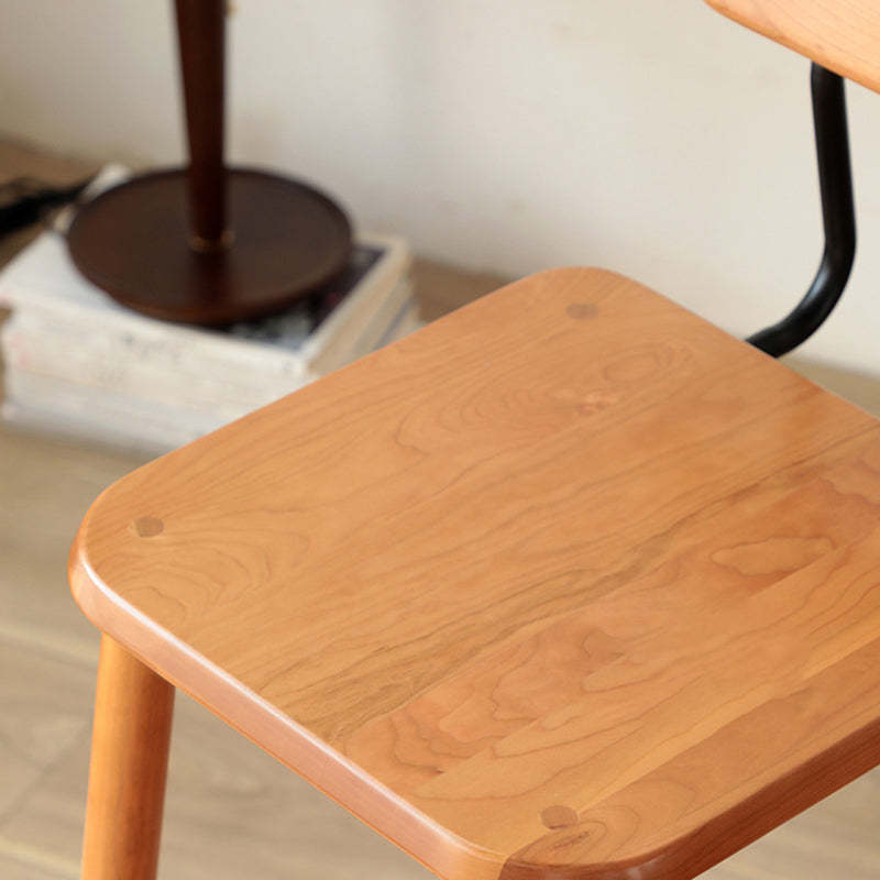 Nordic Square Wood Iron Bar Stool