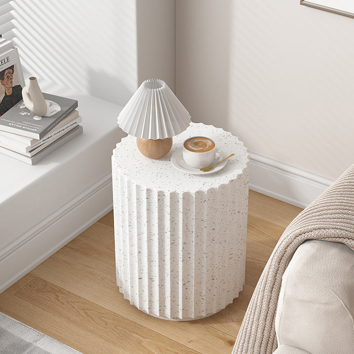 Minimalist Cylinder Wave Marble Coffee Table