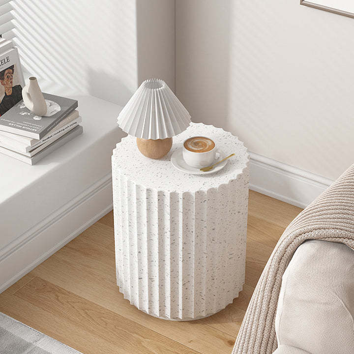 Minimalist Cylinder Wave Marble Coffee Table