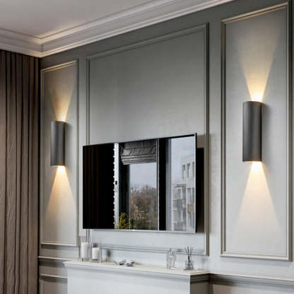 Minimalist Aluminum Cylindrical LED Sconce — Black / 220V-240V For UK/AU