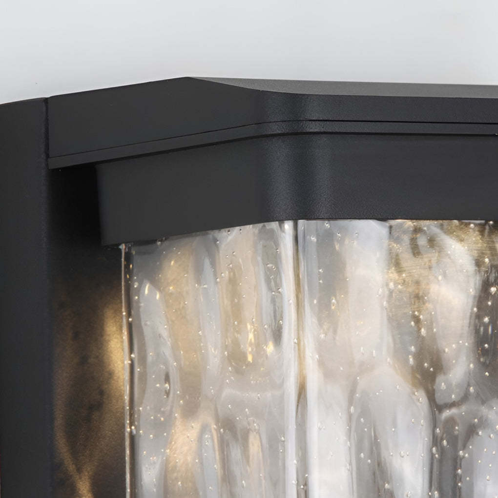 Waterproof Creative Glass LED Black Modern Outdoor Wall Sconce Lighting-Lighom