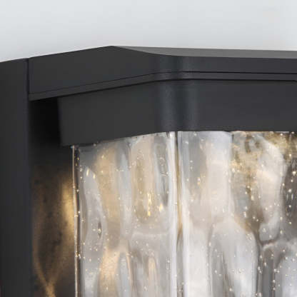 Waterproof Creative Glass LED Black Modern Outdoor Wall Sconce Lighting-Lighom