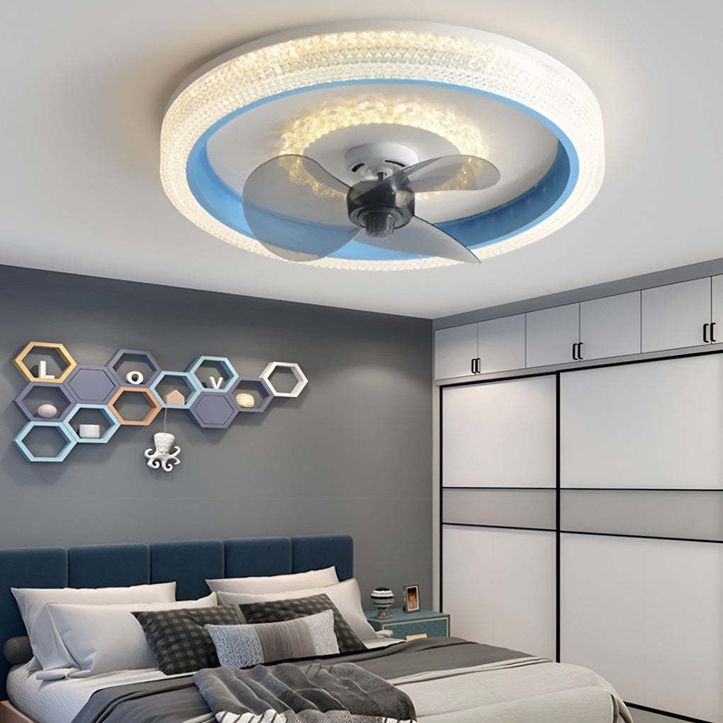 Round 360 Rotatable Stepless Dimming LED Ceiling Fan