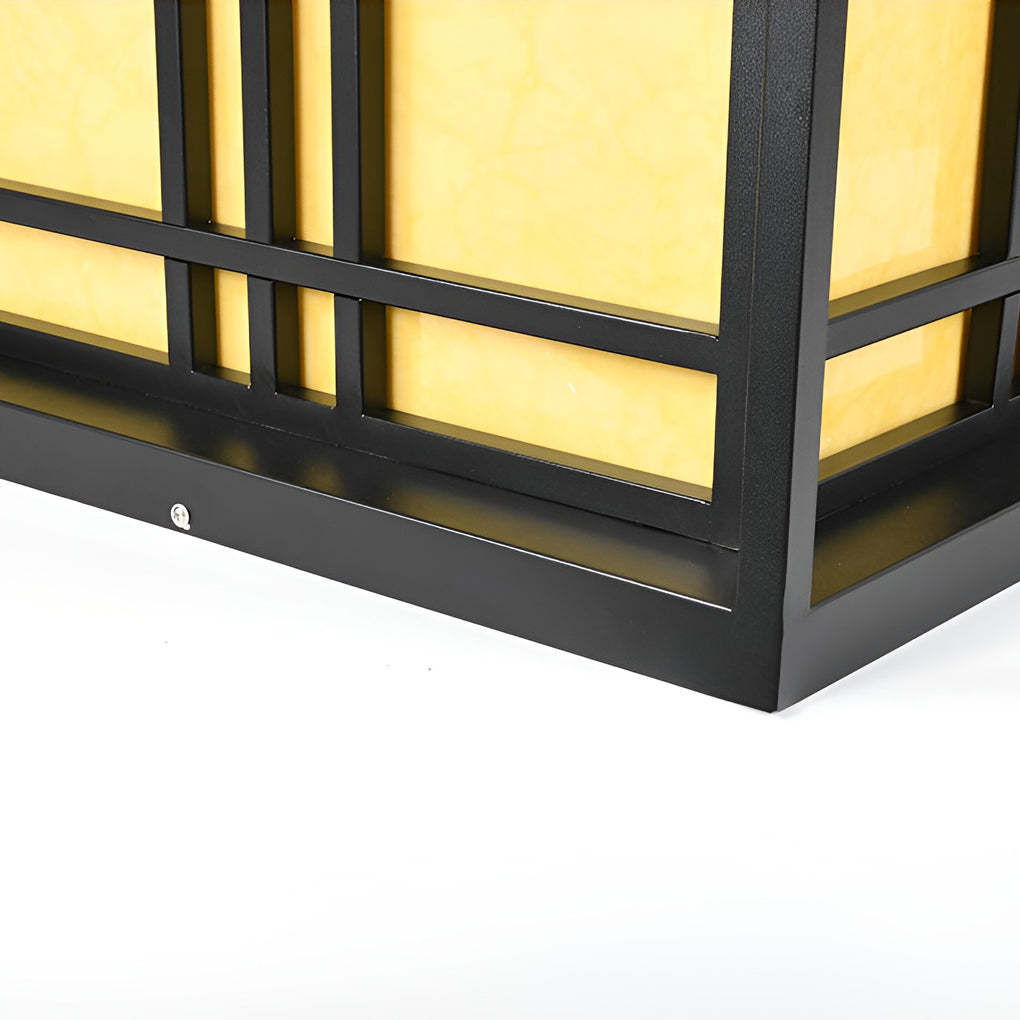 Retro Square Waterproof LED Black Modern Outdoor Post Caps Lights-Lighom