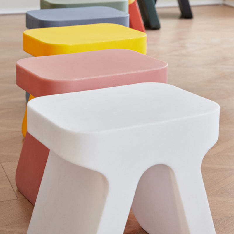 Minimalist Rectangular Plastic Stool — Light Green