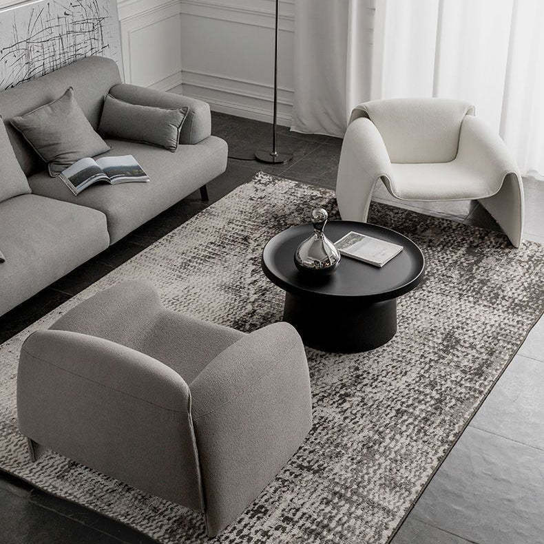 Minimalist Plywood Lambswool Accent Chair — Lambswool - Dark Green
