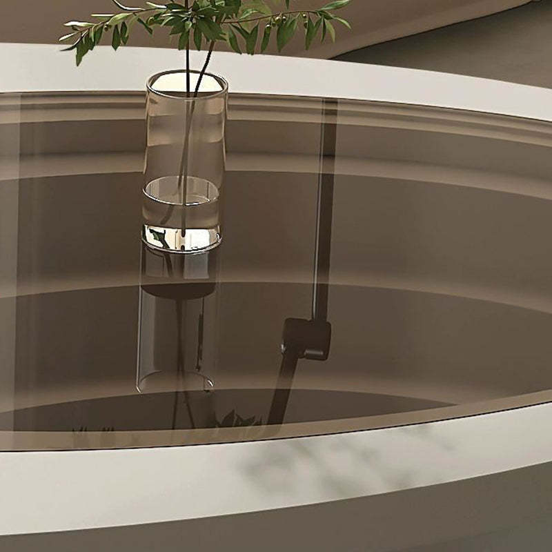 Luxury Oval Glass Coffee Table