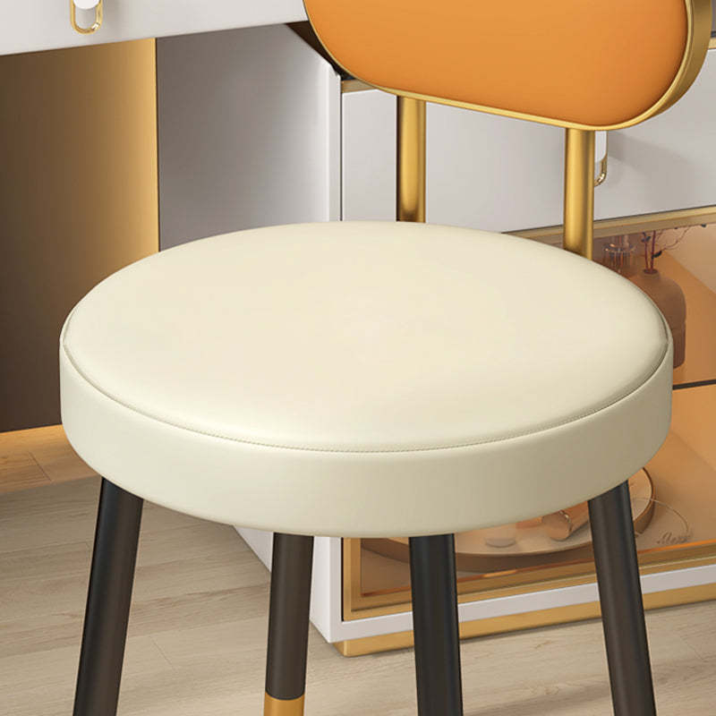 Nordic PU Leather Round Vanity Stool