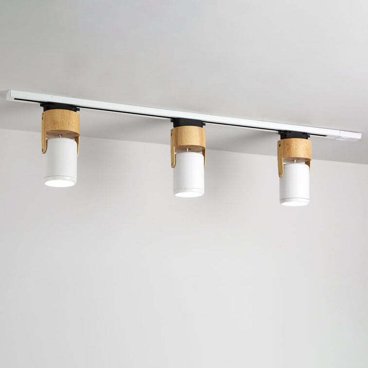 Minimalist Wooden Spotlight Track LED Flush Ceiling Light