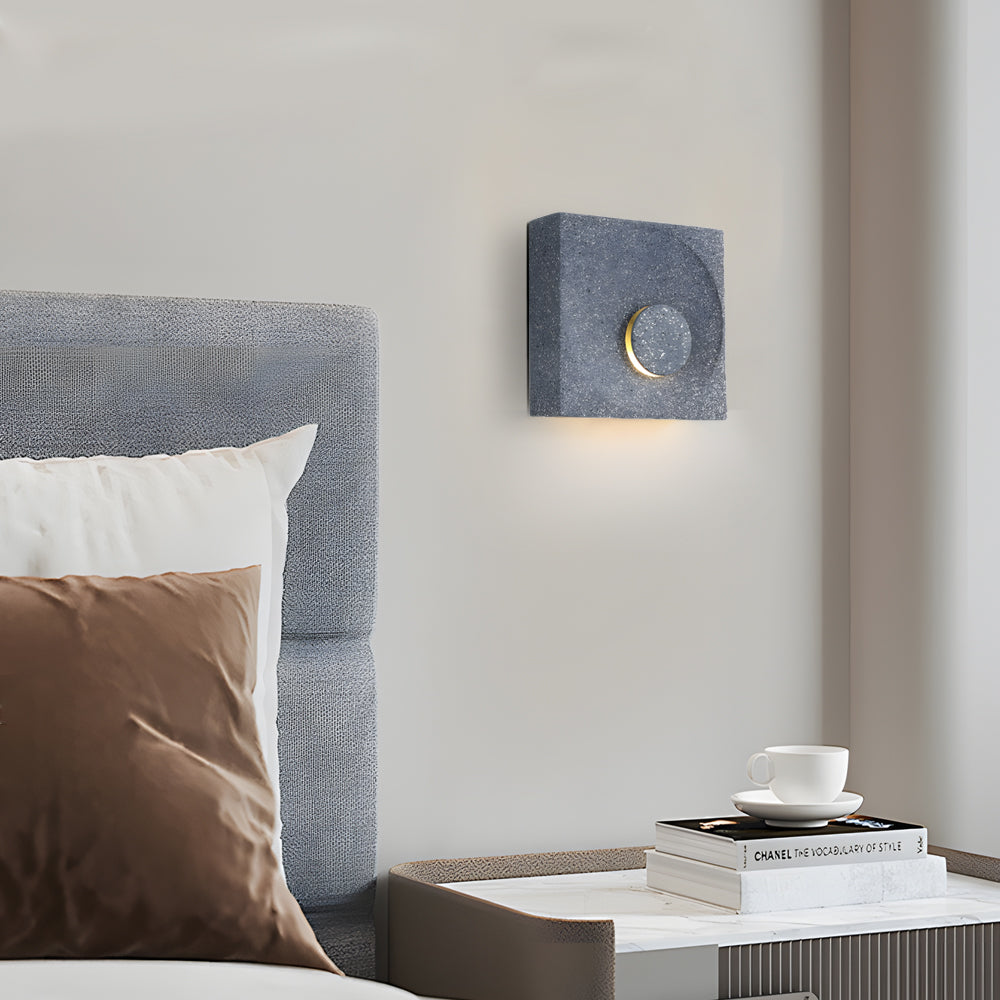 Frosted Cement Eclipse LED Wall Light-Lighom