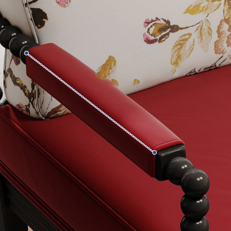 Retro Rubber Wood Velvet Accent Chair