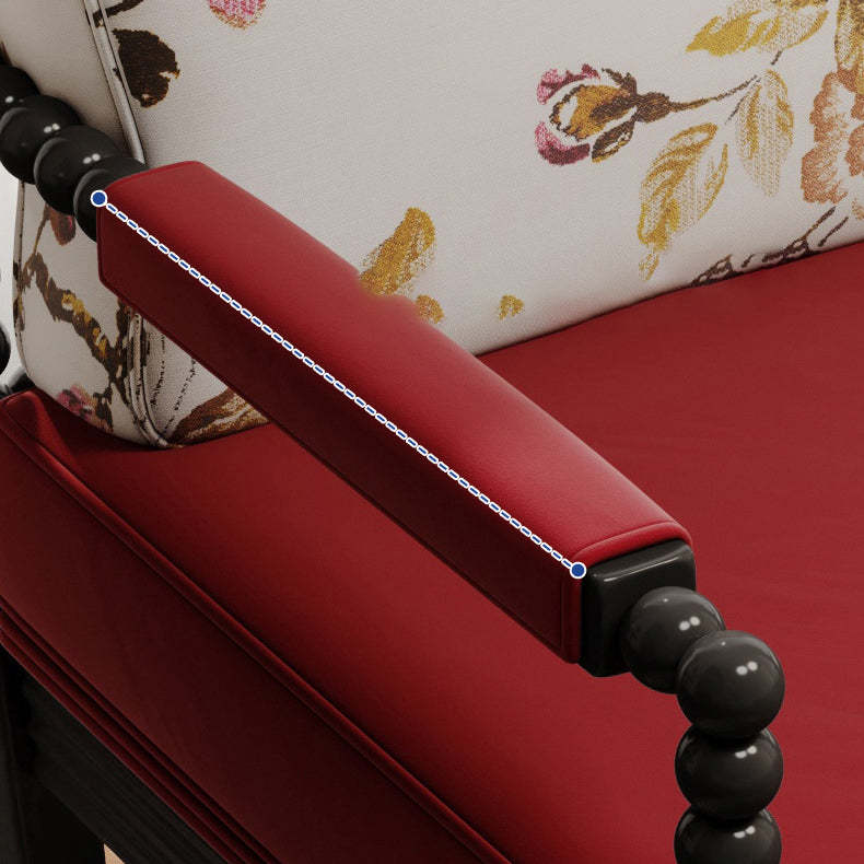 Retro Rubber Wood Velvet Accent Chair
