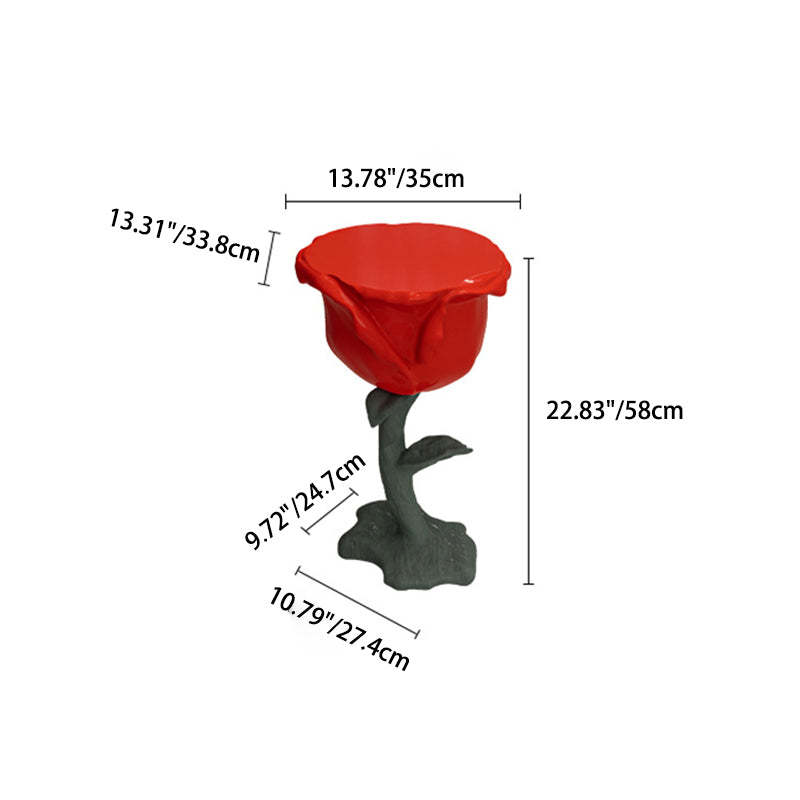 Contemporary Red Rose Shape Coffee Table