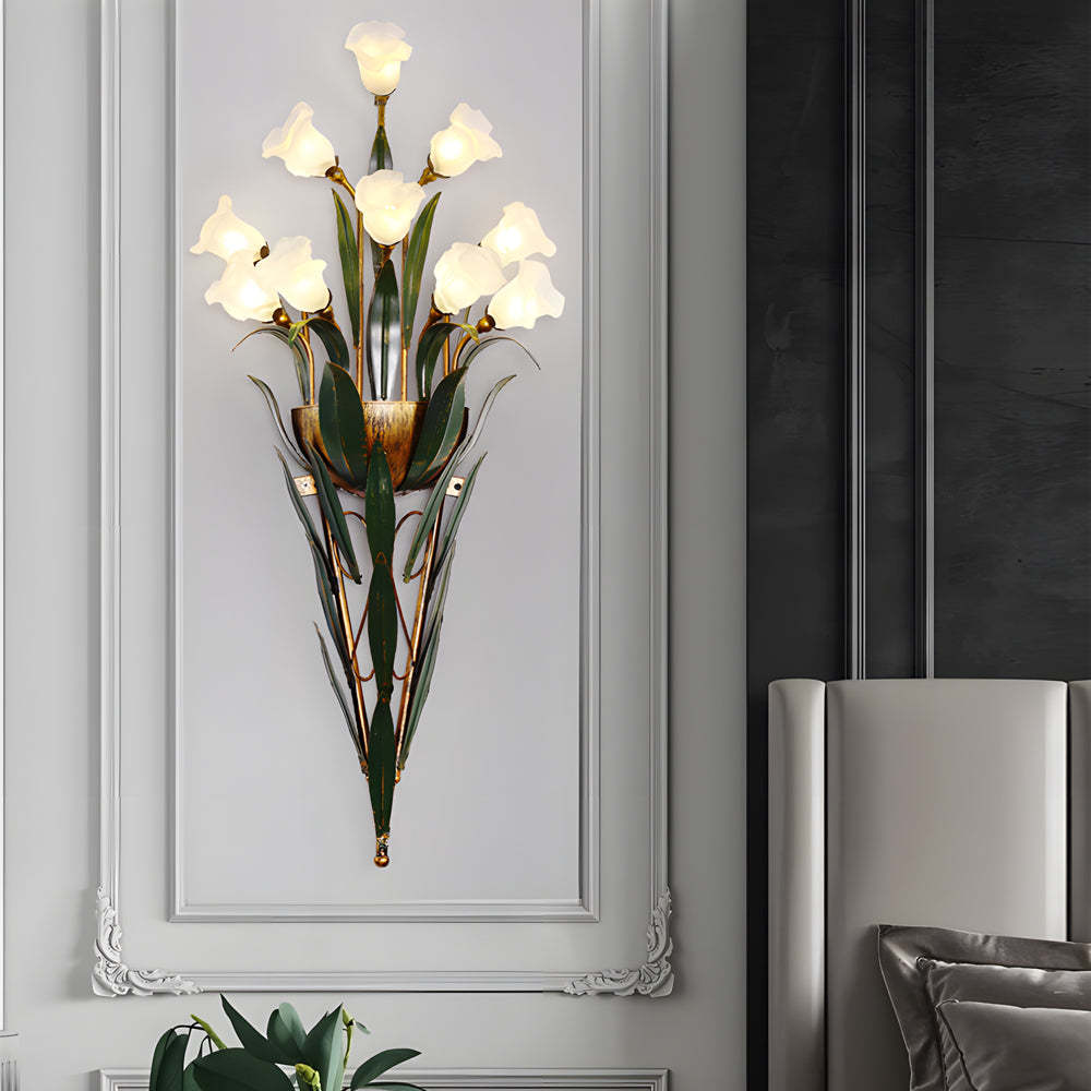 Bouquet Leaves Pastoral American Wall Lamp