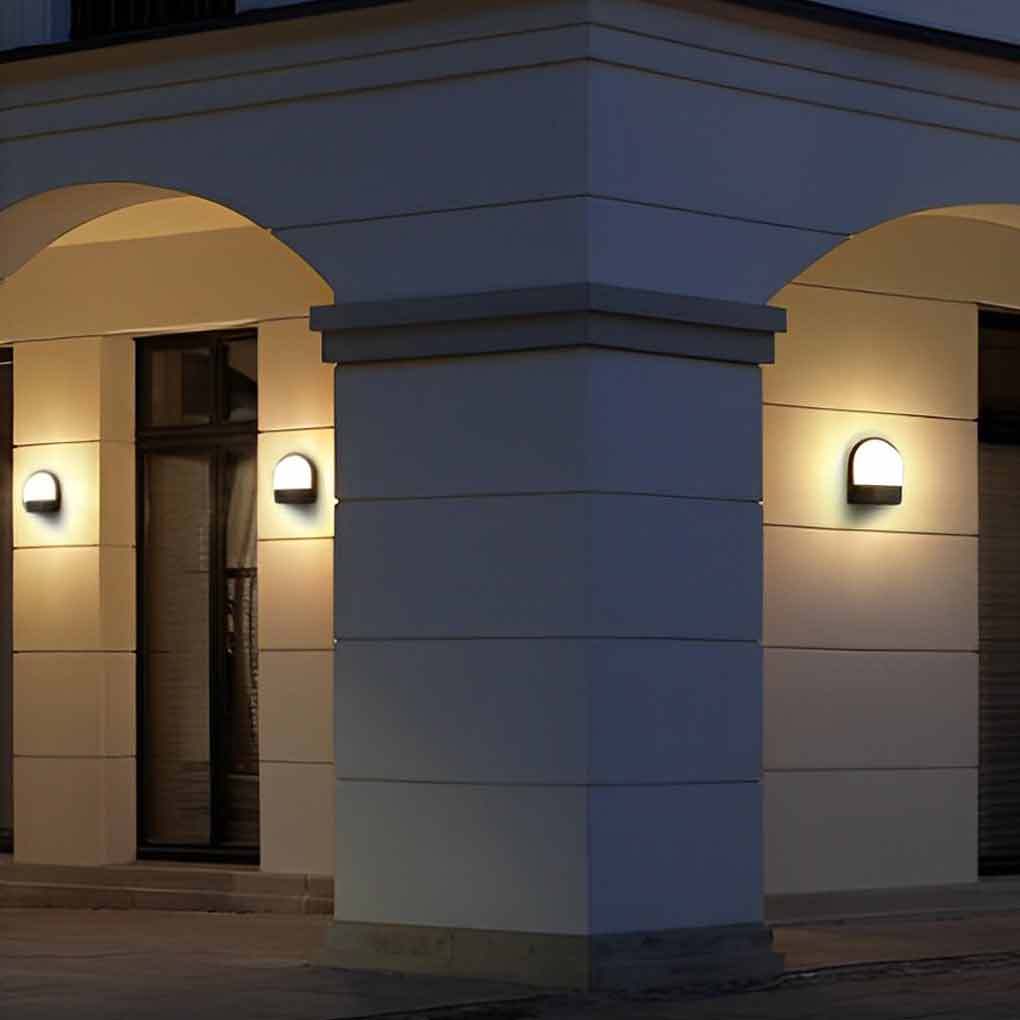 Minimalist Waterproof LED Dark Gray Modern Outdoor Wall Lamp Exterior Lights-Lighom