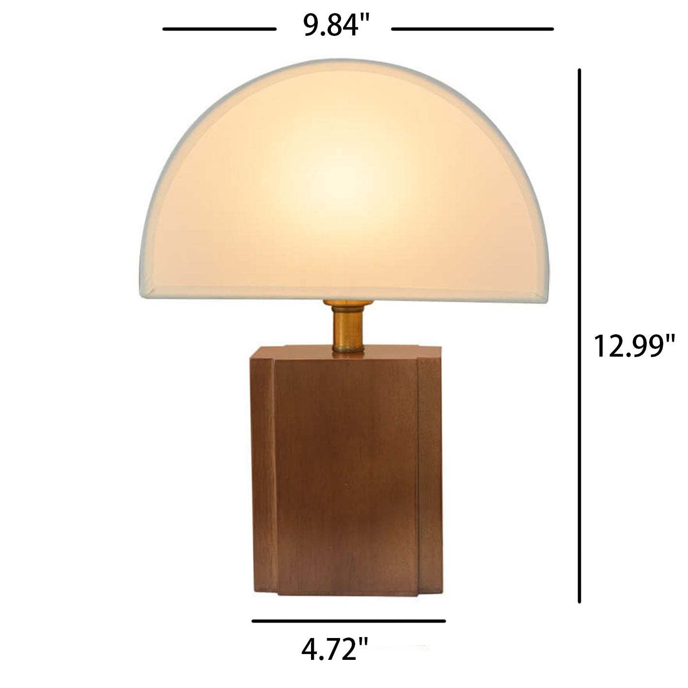 Vintage Semicircle Fabric Wooden Base Lamp