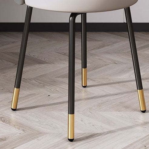 Nordic Houndstooth Leather Fabric Vanity Stool