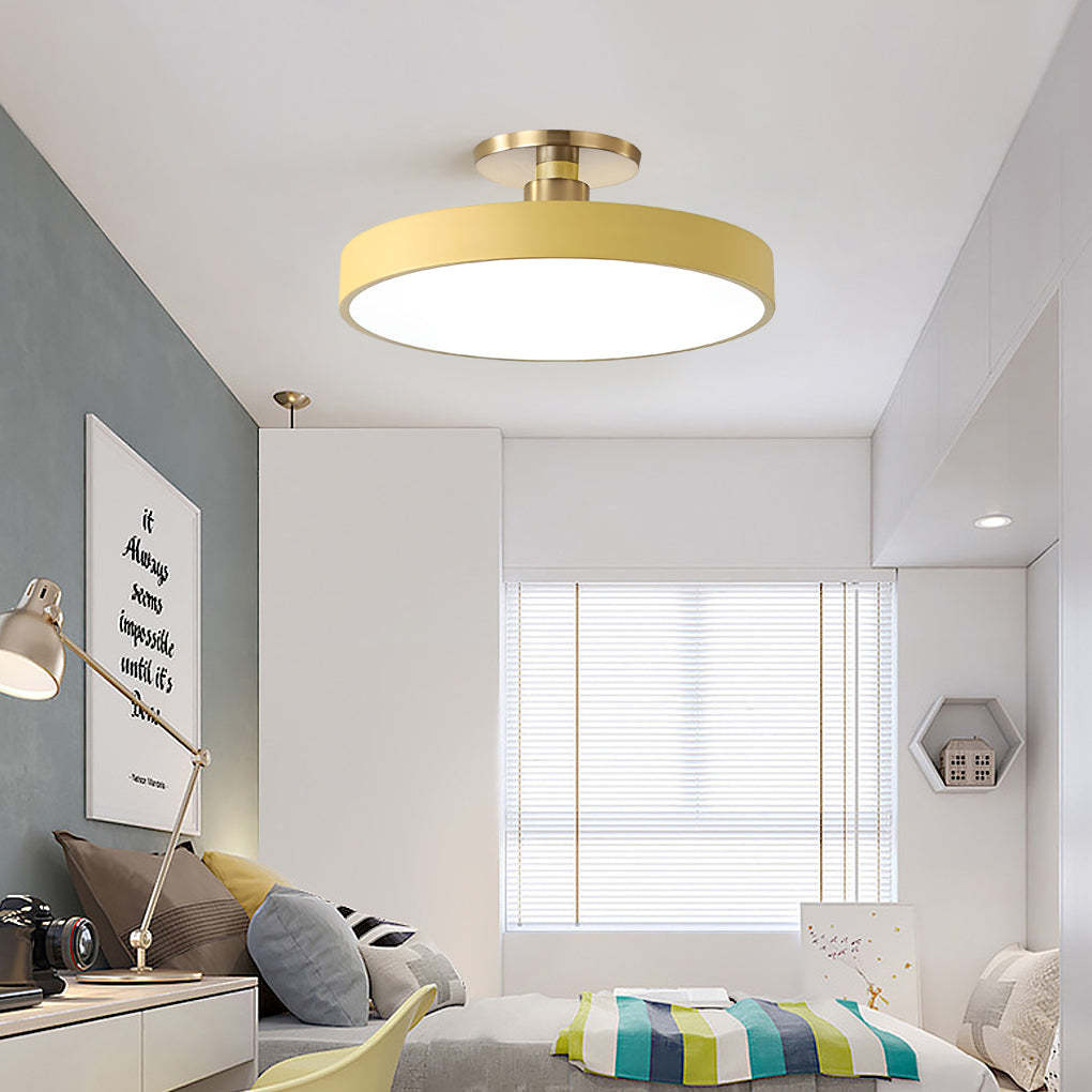 Modern Thick Circular LED Nordic Semi-Flush Mount