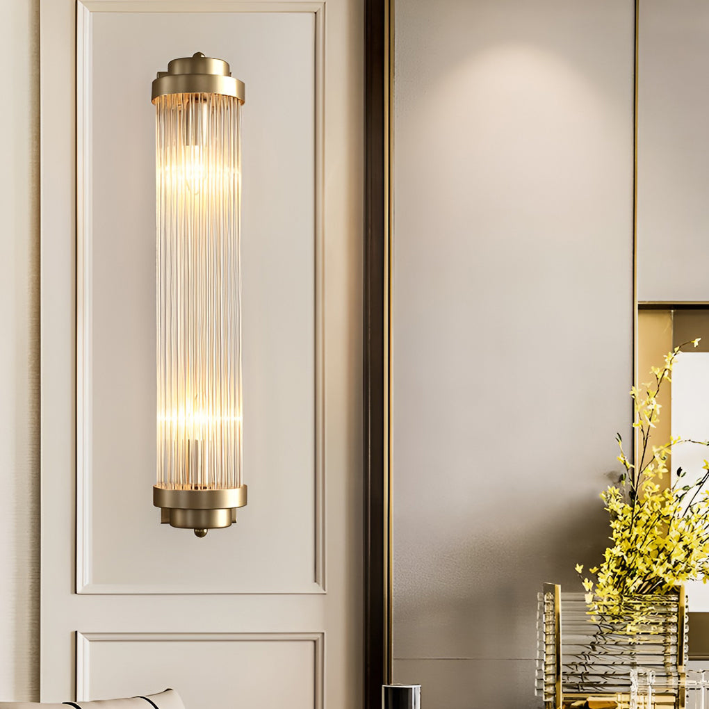 Industrial warm wall sconces in crystal — Variant B