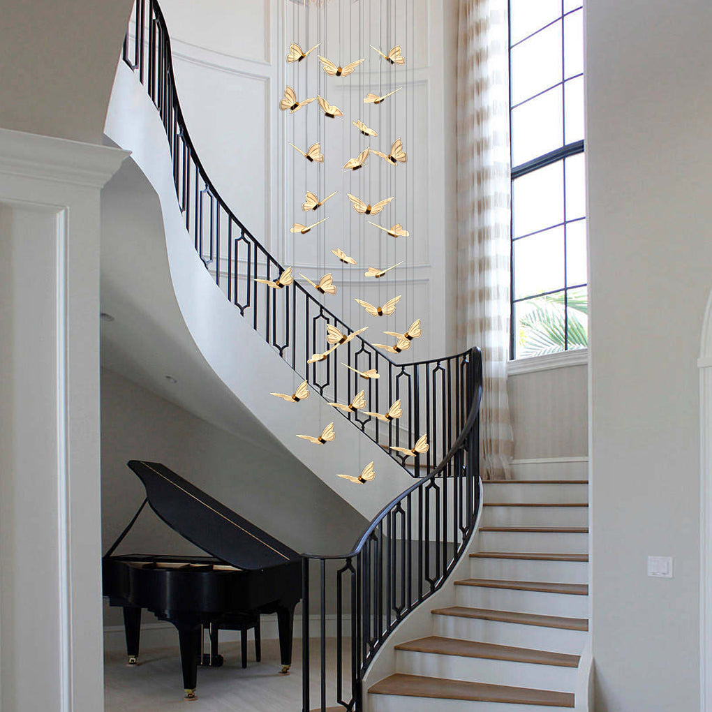 Small Butterfly Dimmable Modern Long Chandelier