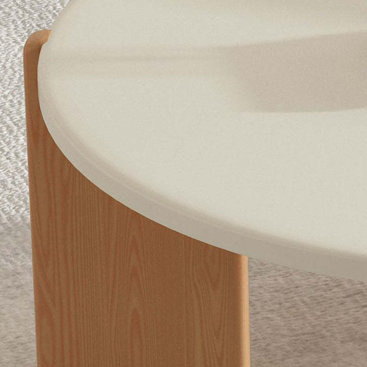 Contemporary Rock Beam Three-Leg Wood Coffee Table