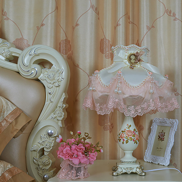 European Vase Palace Resin Fabric Table Lamp