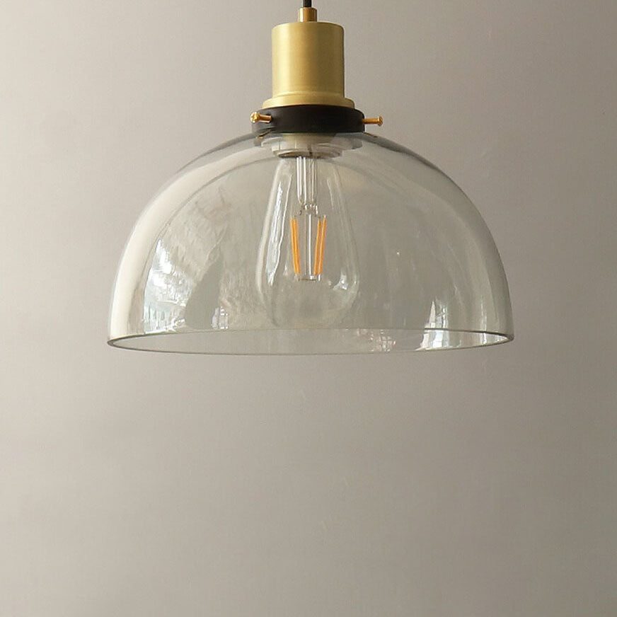 Vintage Semi-Circular Cone Cup Iron Glass Pendant Light