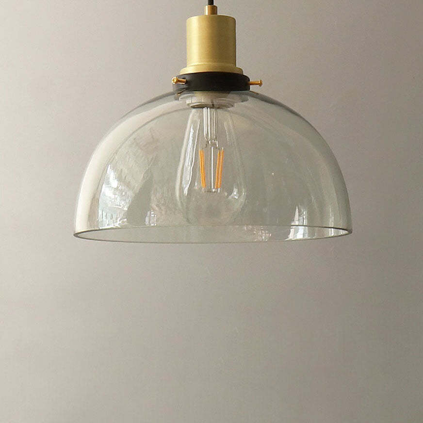 Vintage Semi-Circular Cone Cup Iron Glass Pendant Light