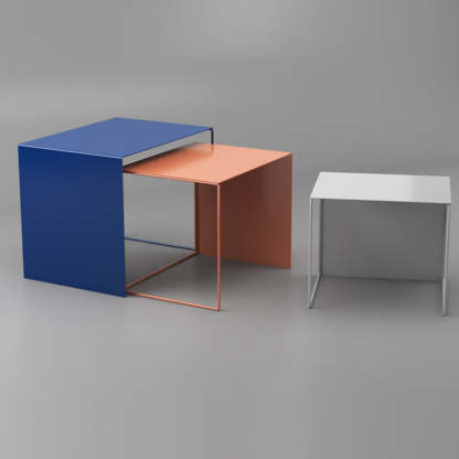 Minimalist Square Iron Nesting Side Table — Black