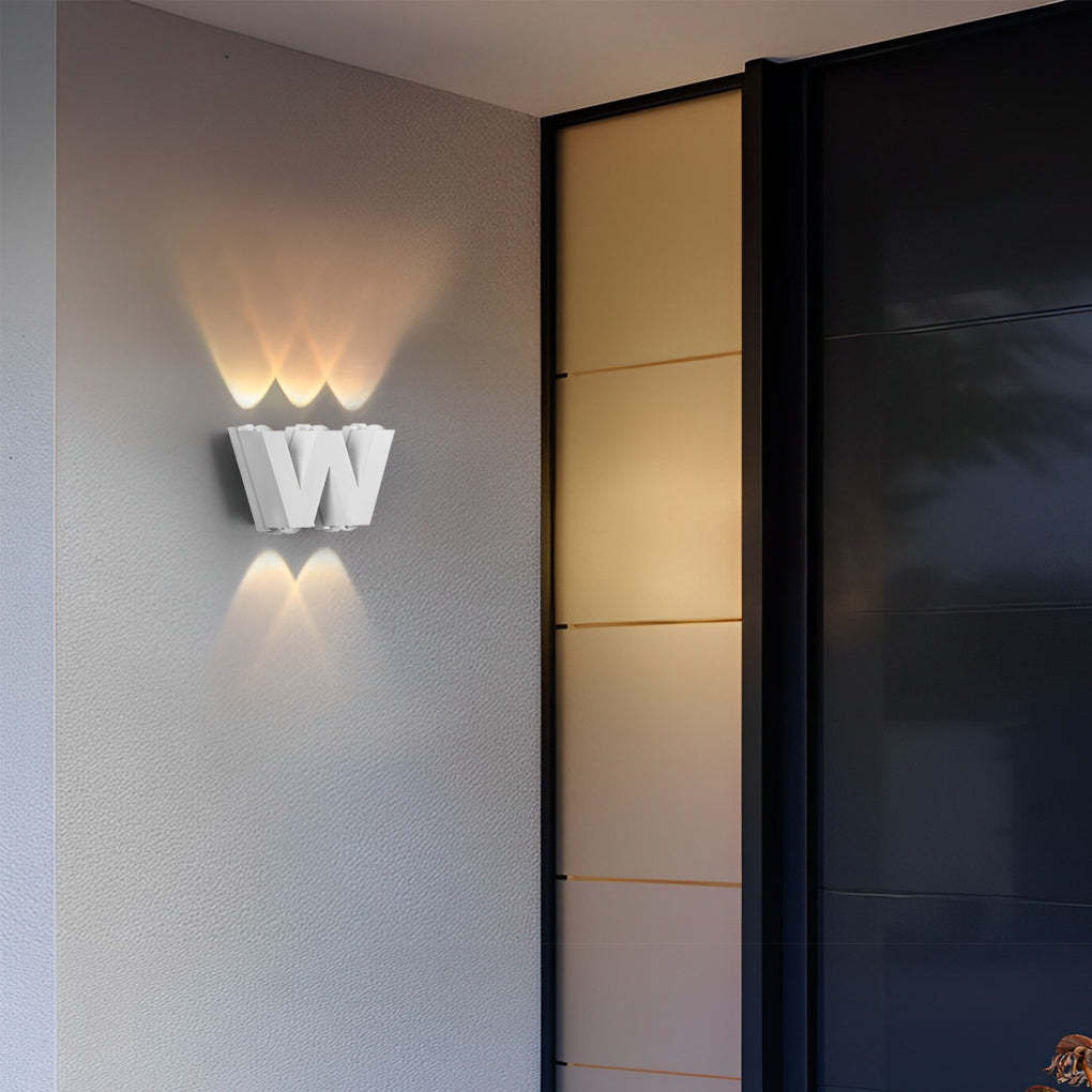 N/V/W Letters Creative Waterproof Modern LED Outdoor Wall Sconce Lighting-Lighom