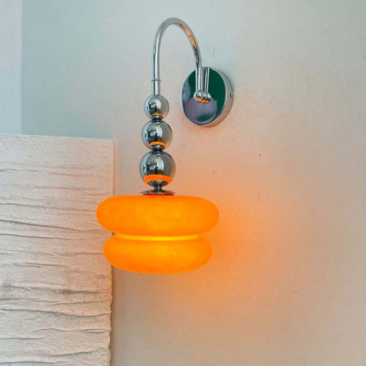 Macaron Cream Gourd Glass Wall Sconce