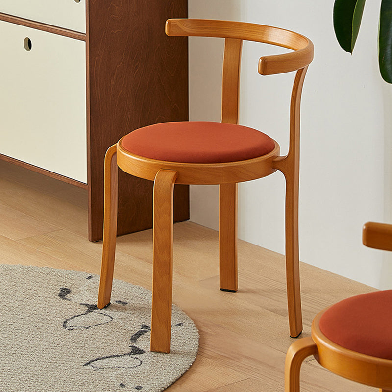 Chinese Wood Flannel Dining Chair