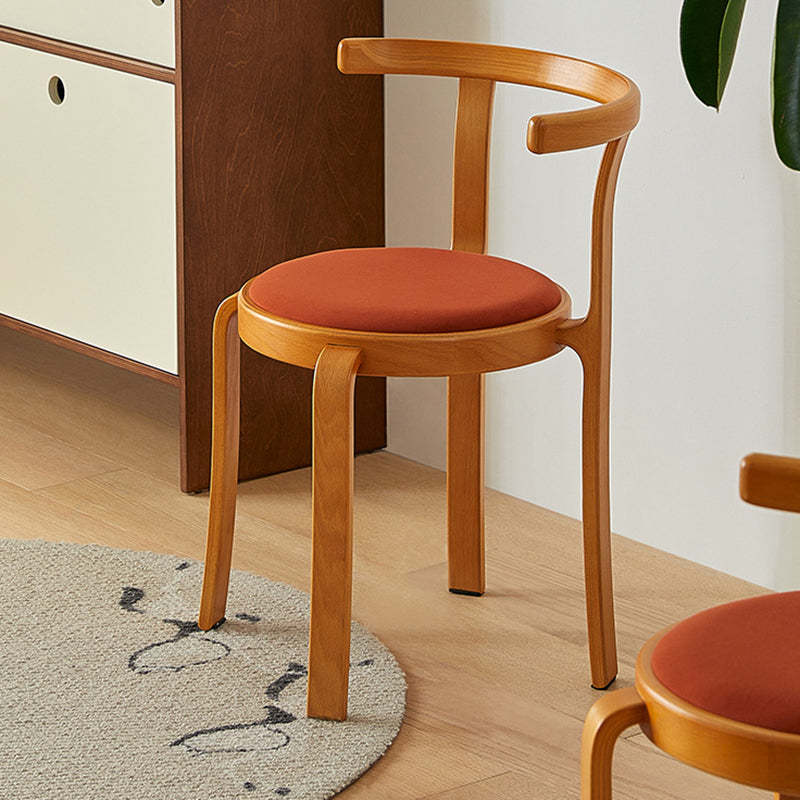 Chinese Wood Flannel Dining Chair