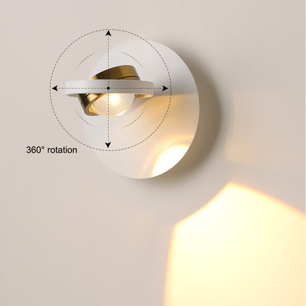 Round Square Creative Free Adjustable Direction Modern Wall Lights Fixture-Lighom